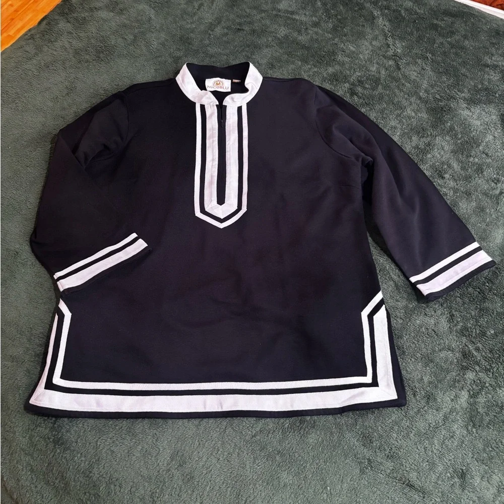 Nicoblu XL NWOT PEYTON COZY TUNIC IN BLACK FRENCH TERRY Cotton - Picture 4 of 8